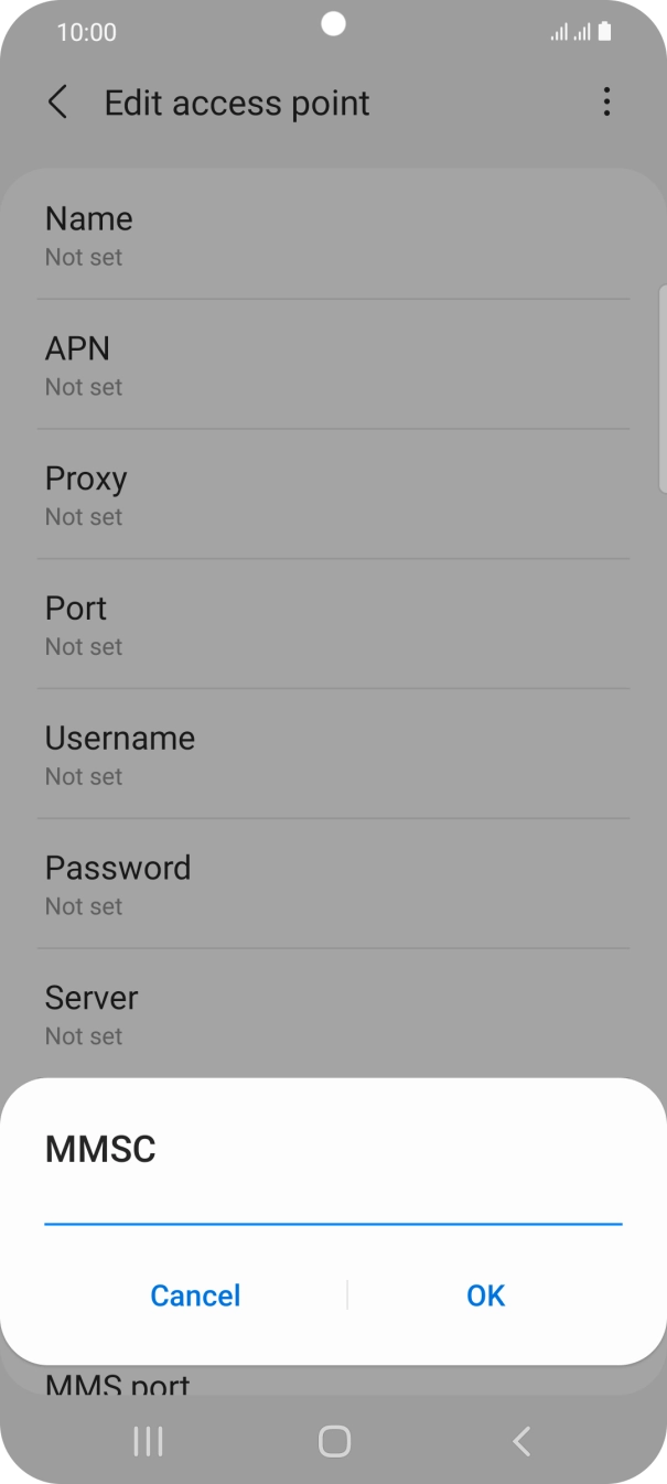Key in http://mmsc.telstra.com:8002 and press OK.