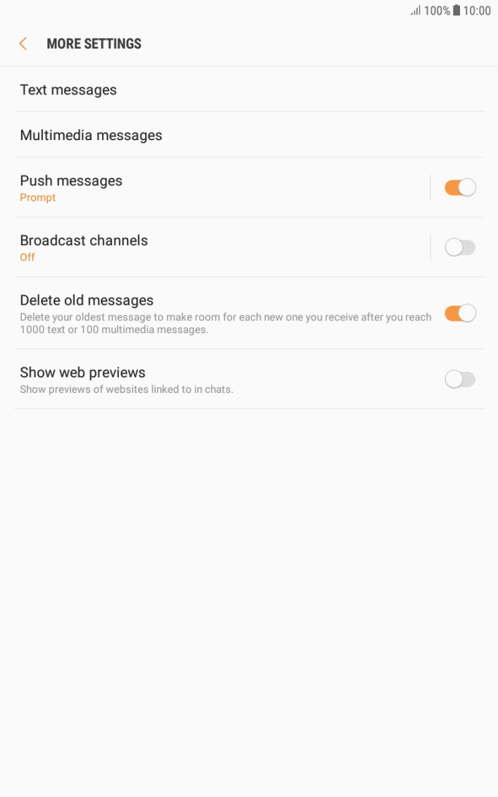Press Text messages.