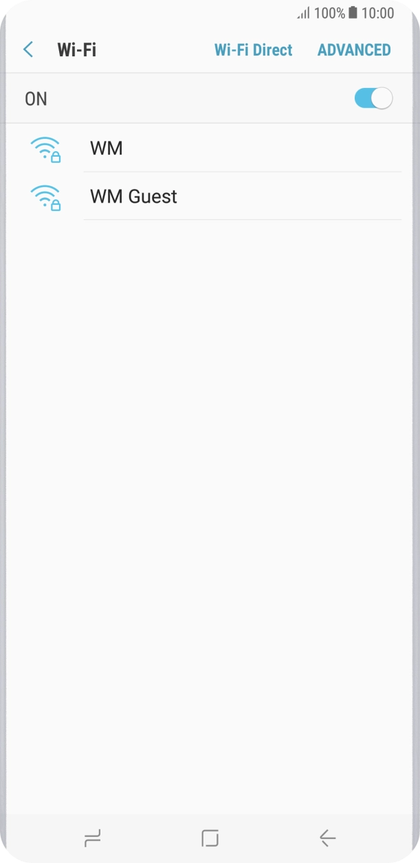 Press the required Wi-Fi network. Press the required Wi-Fi network.