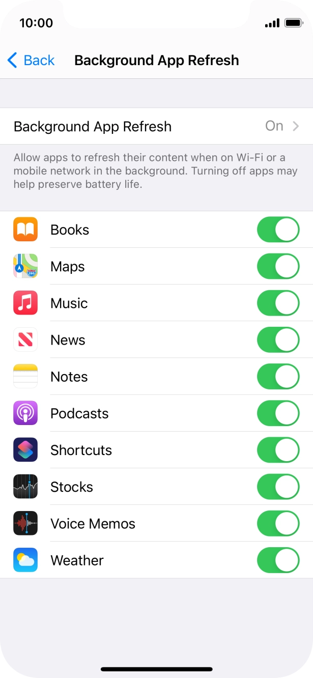 Press Background App Refresh.