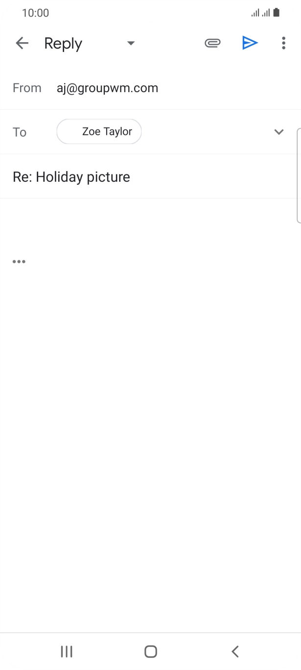 Press the text input field and write the required text.