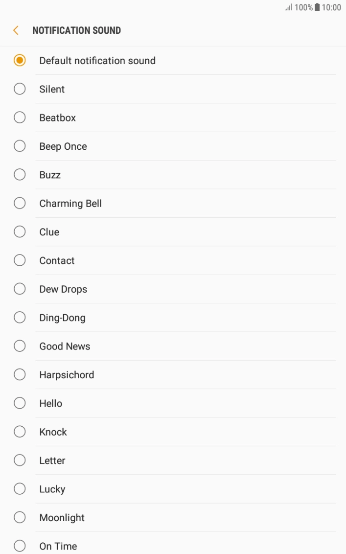 Press the different message tones to hear them.