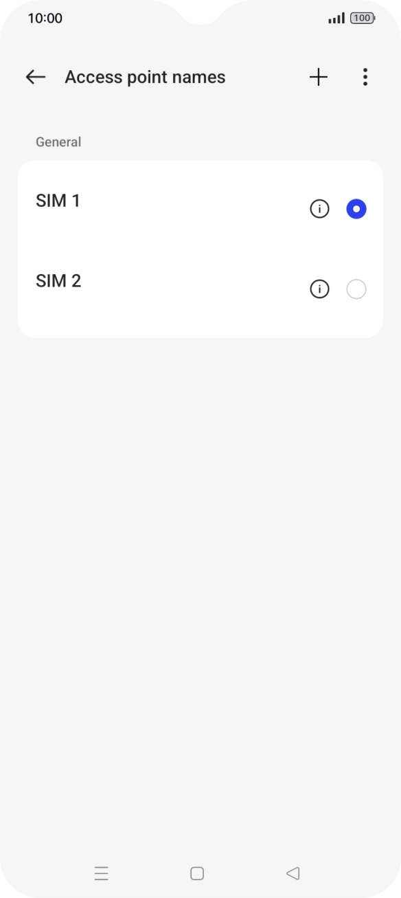 Press the field next to the data connection to activate it.