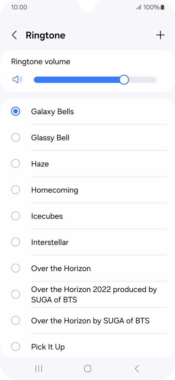 Press the different ring tones to hear them.