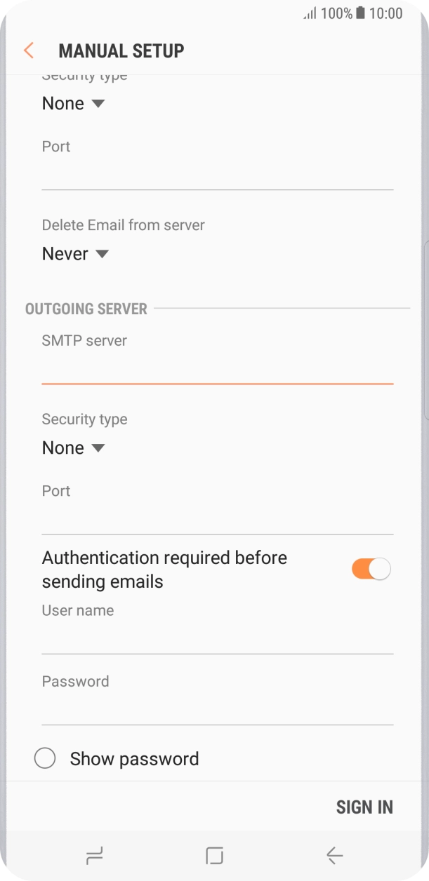 Press the field below 