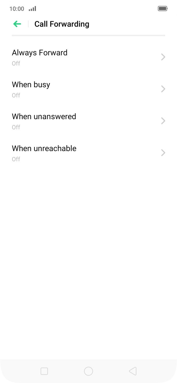 Press the required divert type.