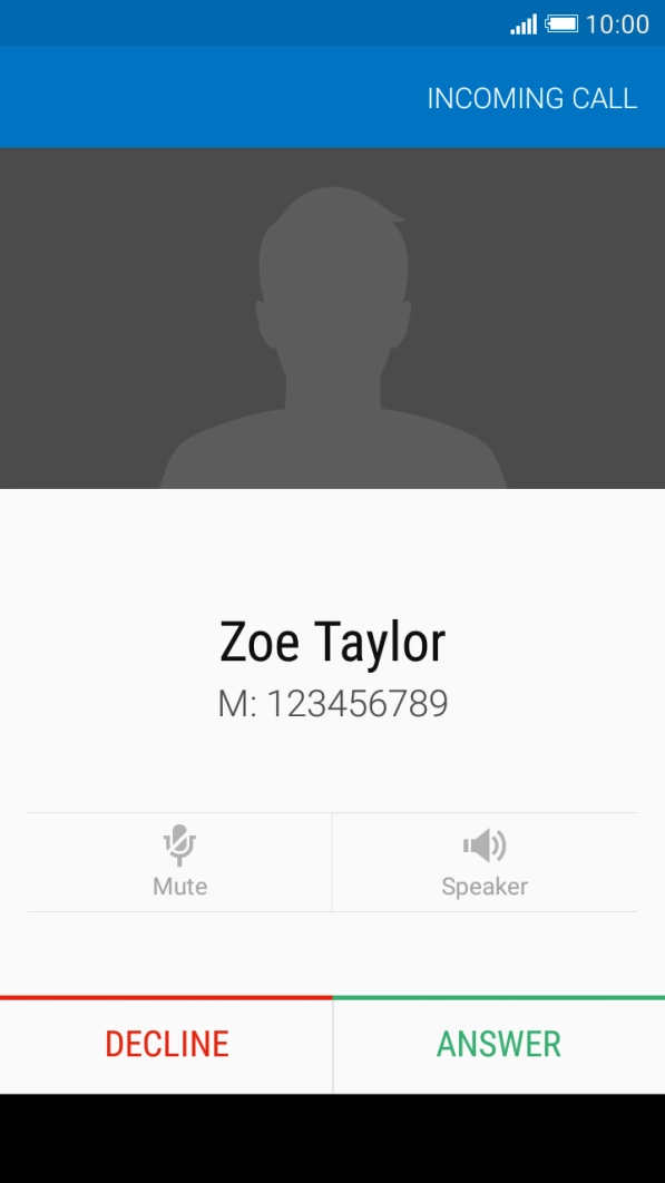 When you have an ongoing call, a new call is signalled by a sound. Press ANSWER to answer the new call.