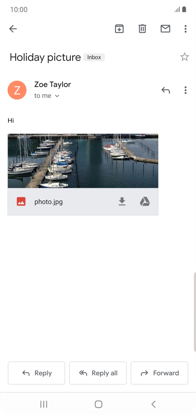 If an application is open on your phone, such as a Mail, you can also use the functions available here, e.g.: Reply to this email.