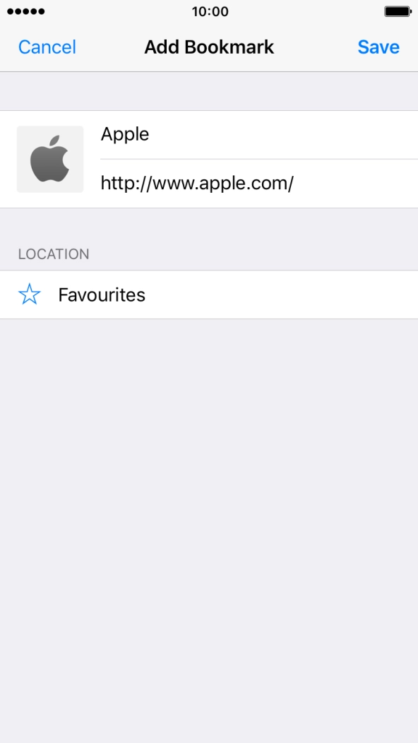 Key in the required name of the bookmark and press Save.