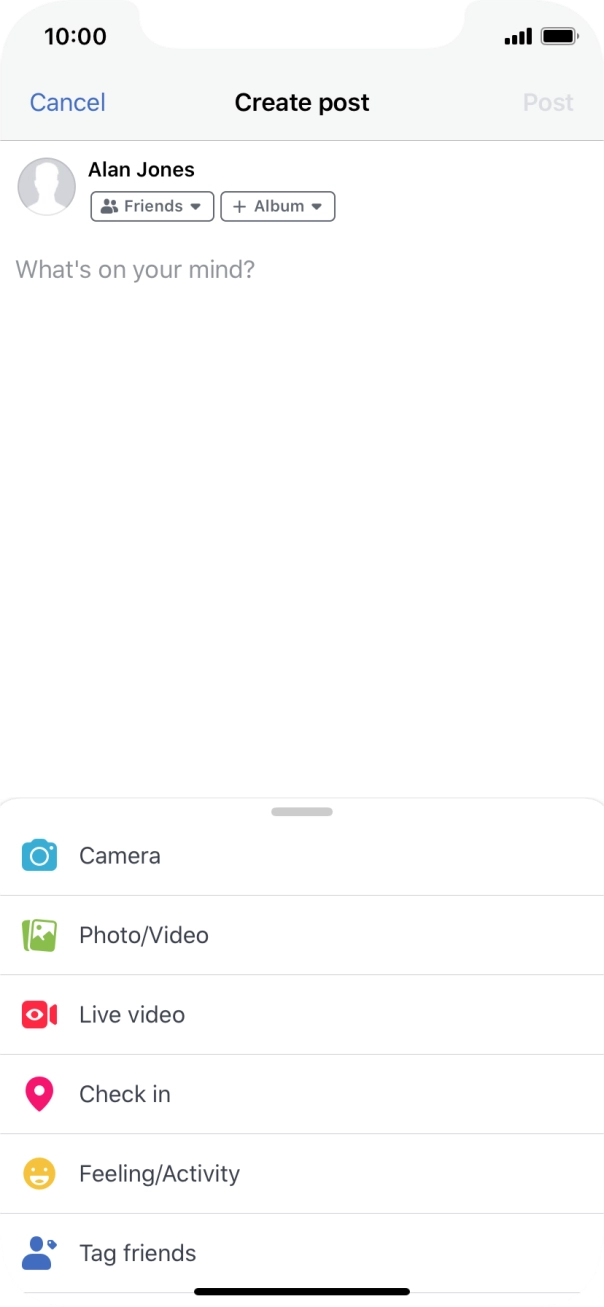 Press the text input field.