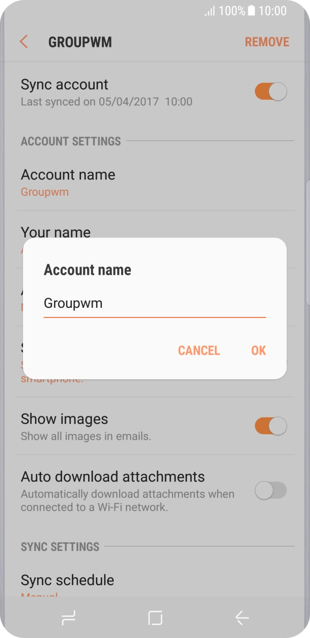 Key in the required name and press OK.
