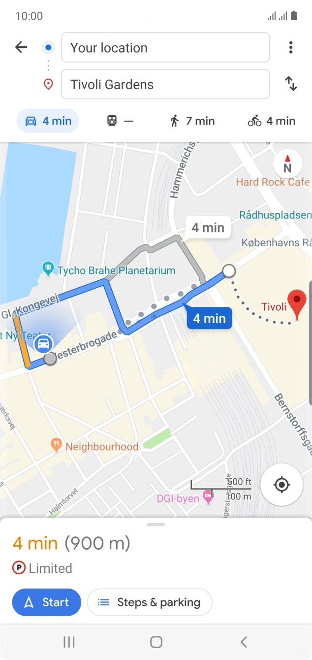 Press the required mode of transportation.