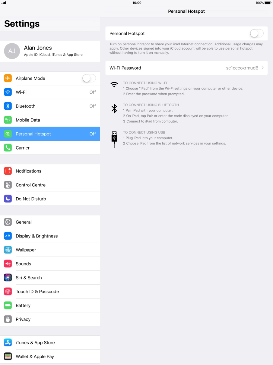 Press the indicator next to 