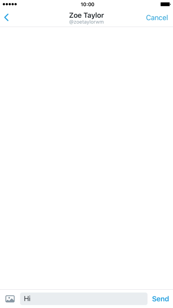 Write the required message and press Send.