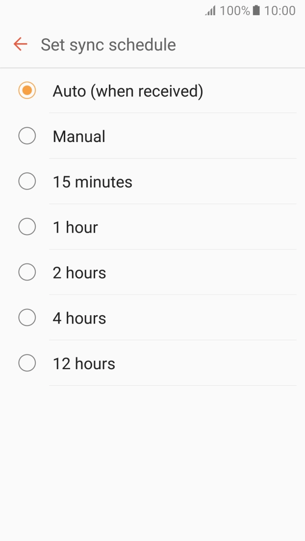 Press the required setting. Press the required setting.