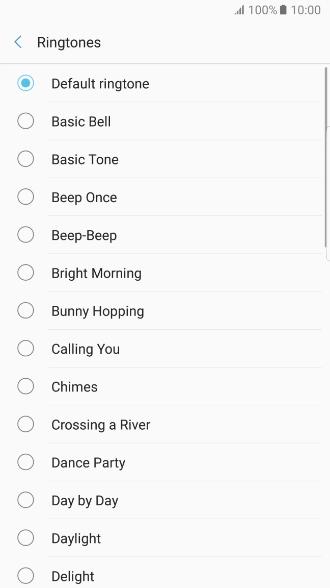 Press the different ring tones to hear them.
