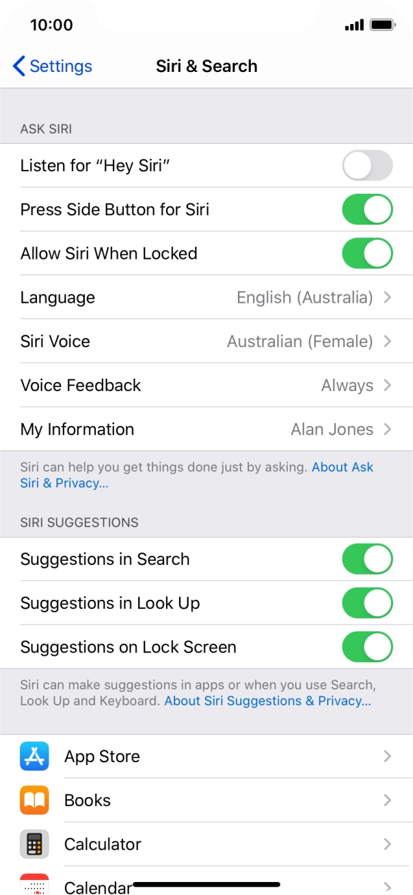 Press the indicator next to 