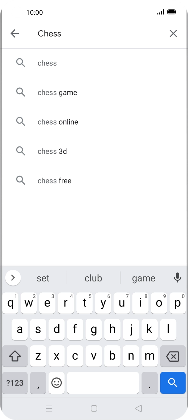 Key in the name or subject of the required app and press the search icon.