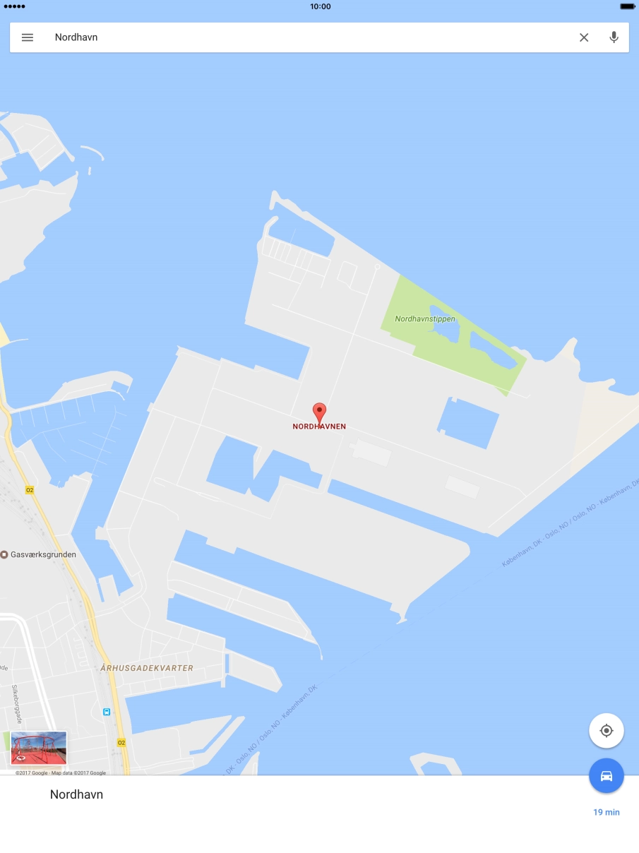 Press the destination at the bottom of the screen.