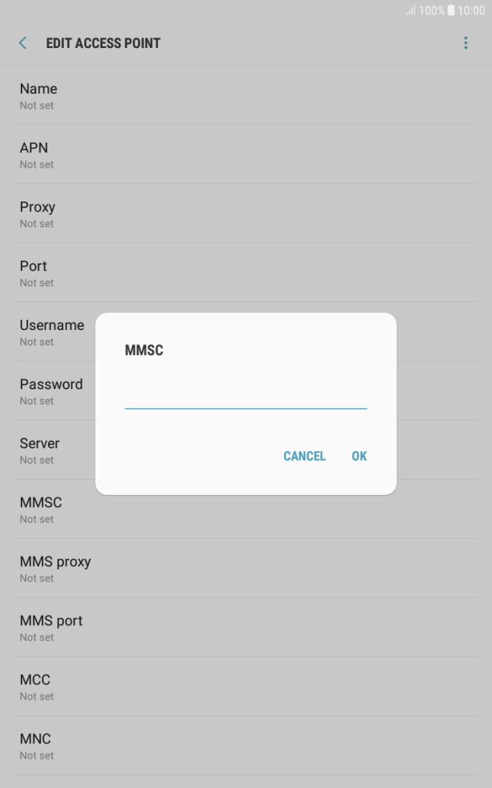 Key in http://mmsc.telstra.com:8002 and press OK.