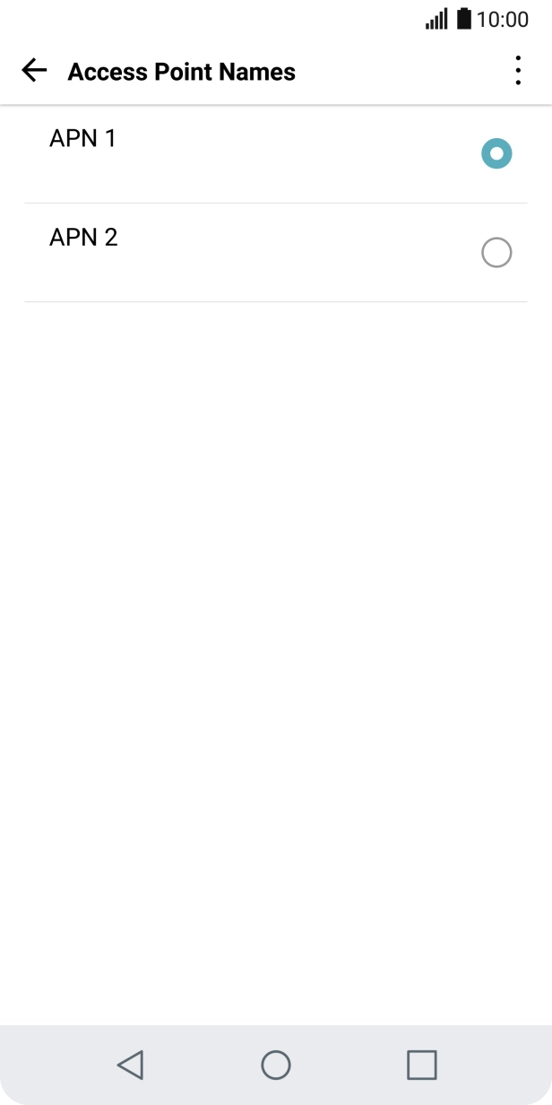 Press the field next to the data connection to activate it. Press the field next to the data connection to activate it.