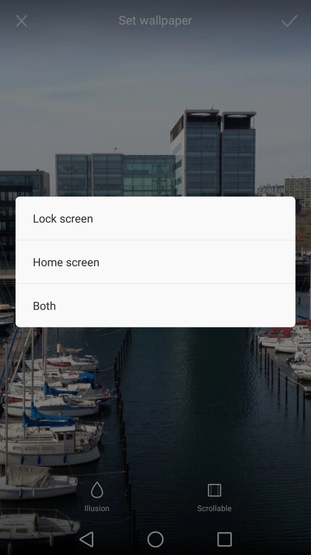 Press the required setting.