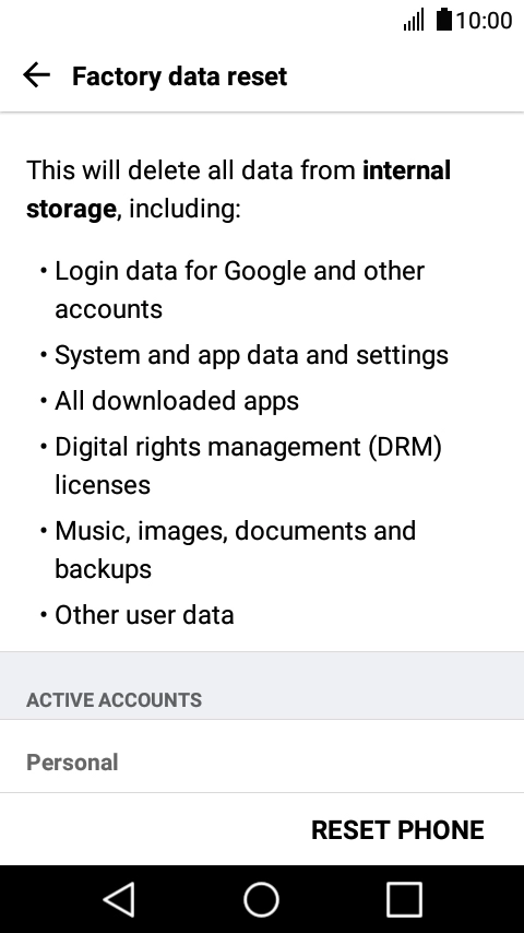 Press RESET PHONE. Press RESET PHONE.