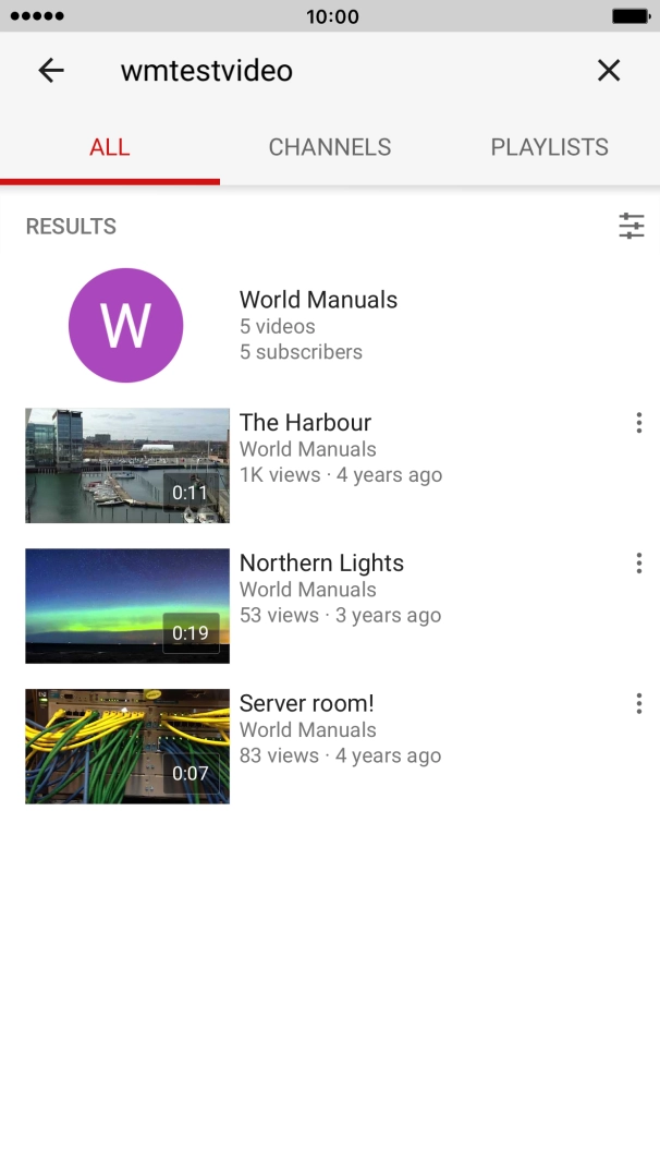 Press the required video clip.