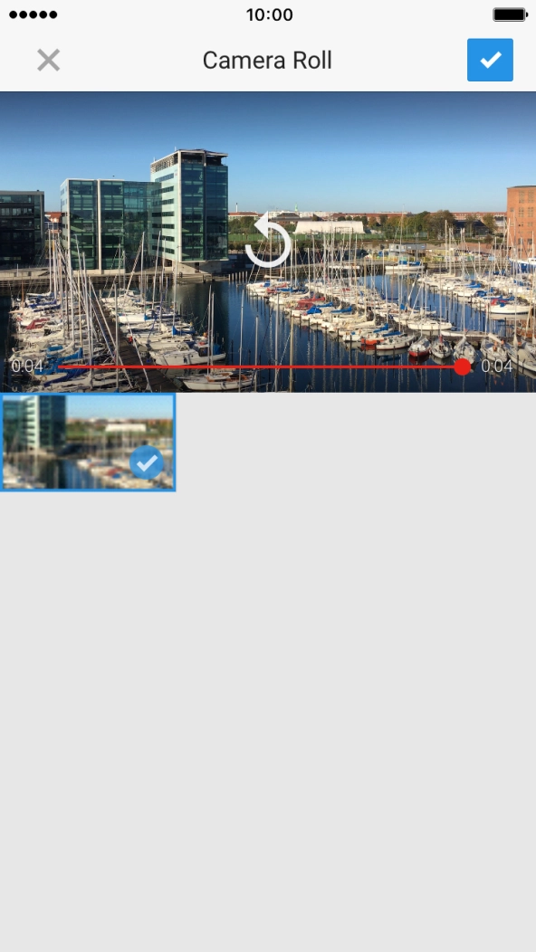 Follow the instructions on the screen to edit the video clip and press the confirm icon. Follow the instructions on the screen to edit the video clip and press the confirm icon.