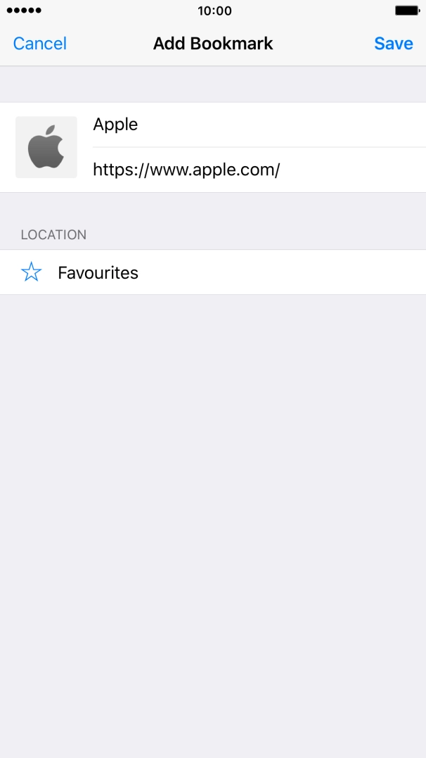 Key in the required name of the bookmark and press Save.