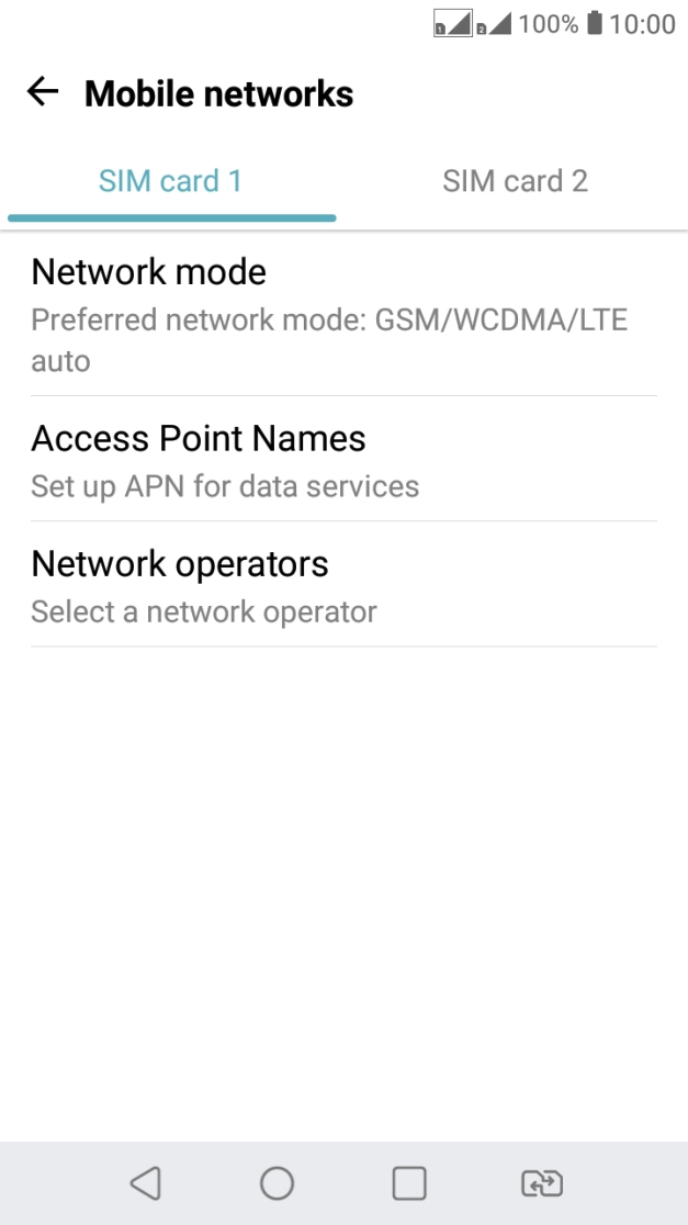 Press the required SIM.