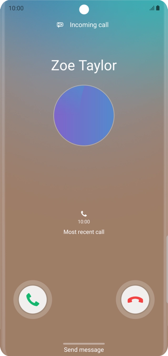Press and drag the accept call icon right.