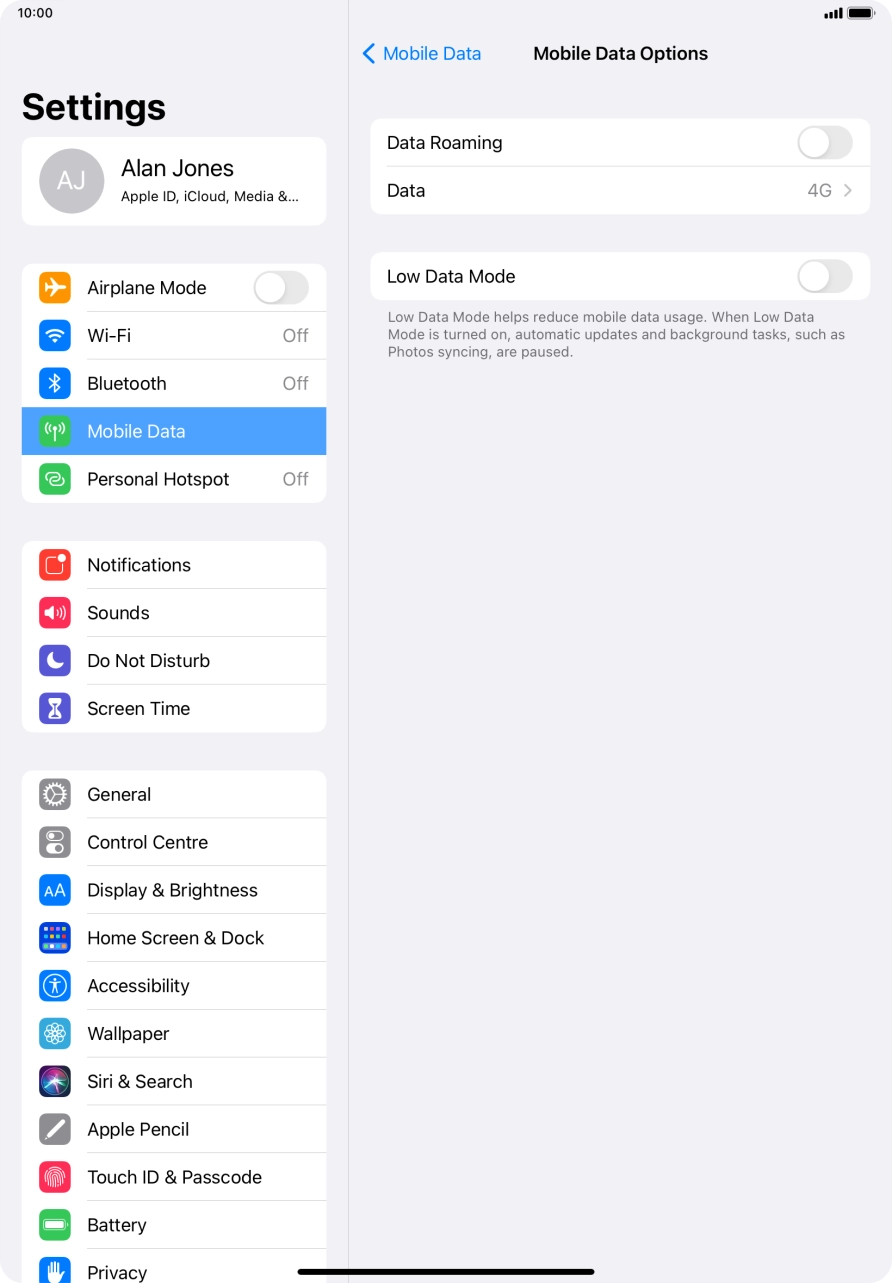 Press the indicator next to 