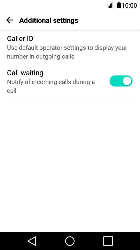 Press Call waiting to turn the function on or off.