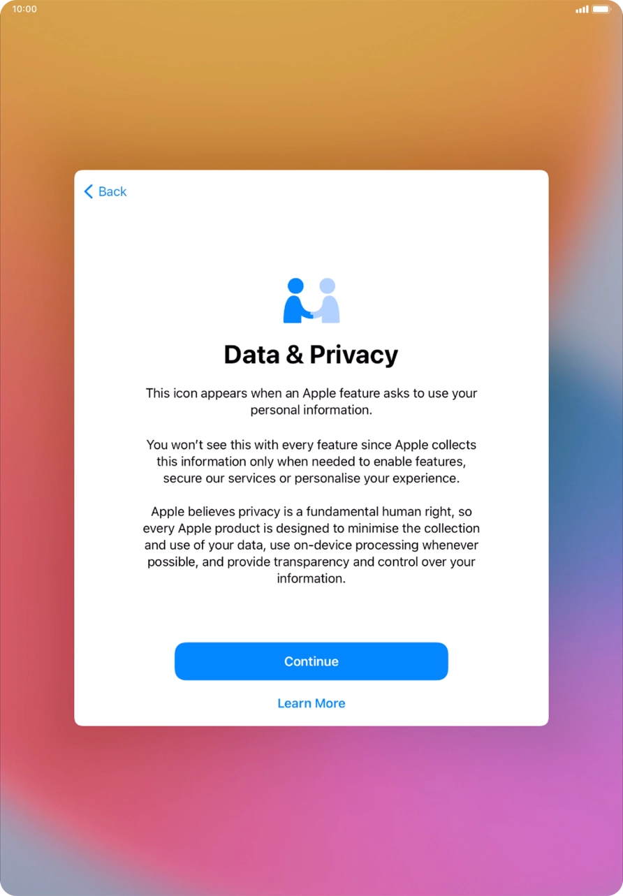 Press Continue. Press Continue.