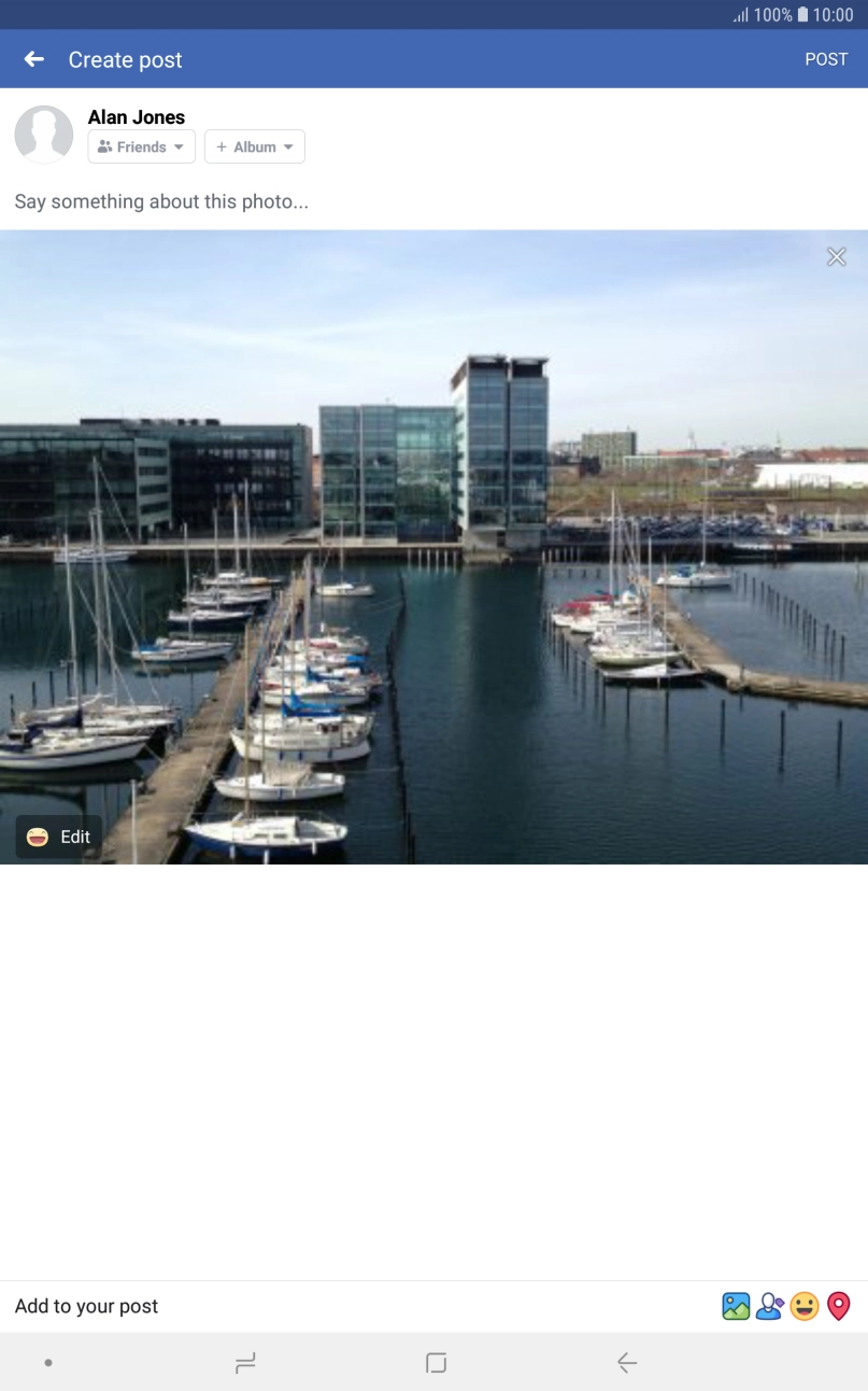 Press the text input field and write the required text.