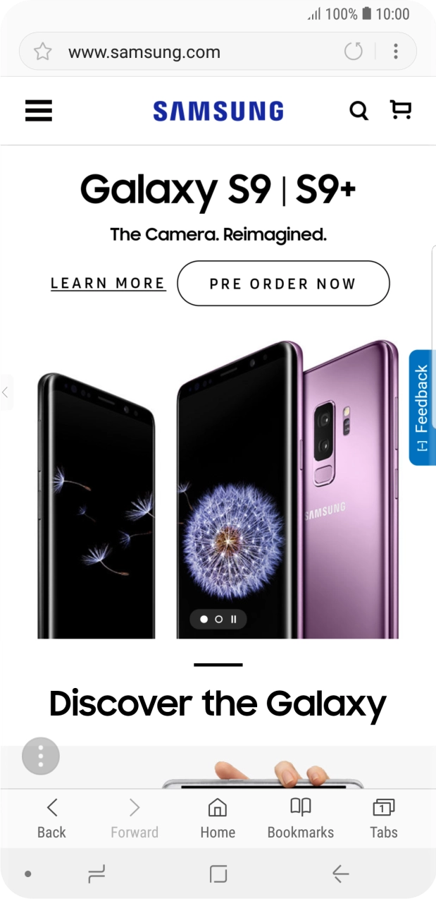 Press the menu icon.