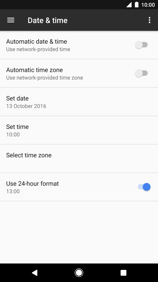Press Automatic date & time to turn on the function.