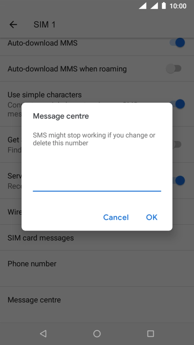 Key in +61418706700 and press OK.