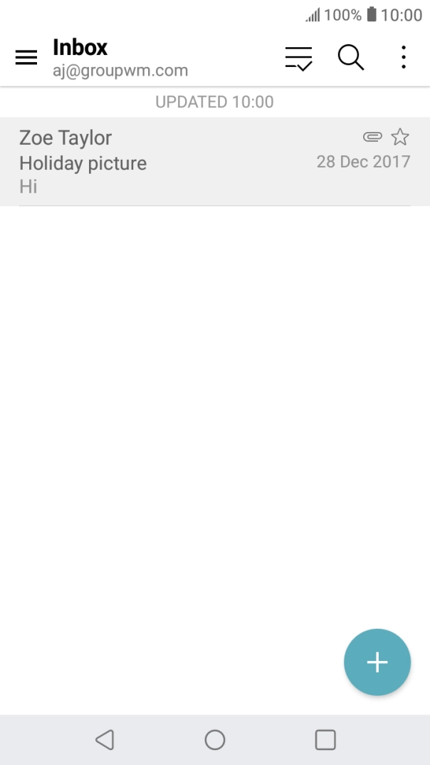 Slide your finger right starting from the left side of the screen.