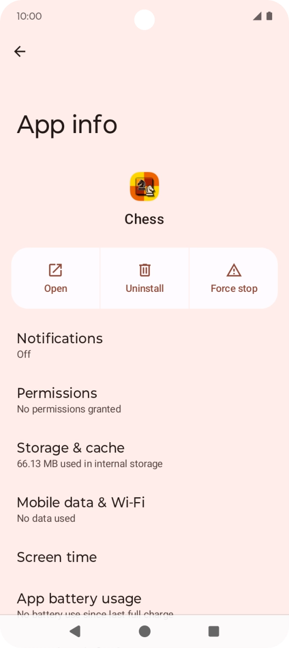 Press Storage & cache.
