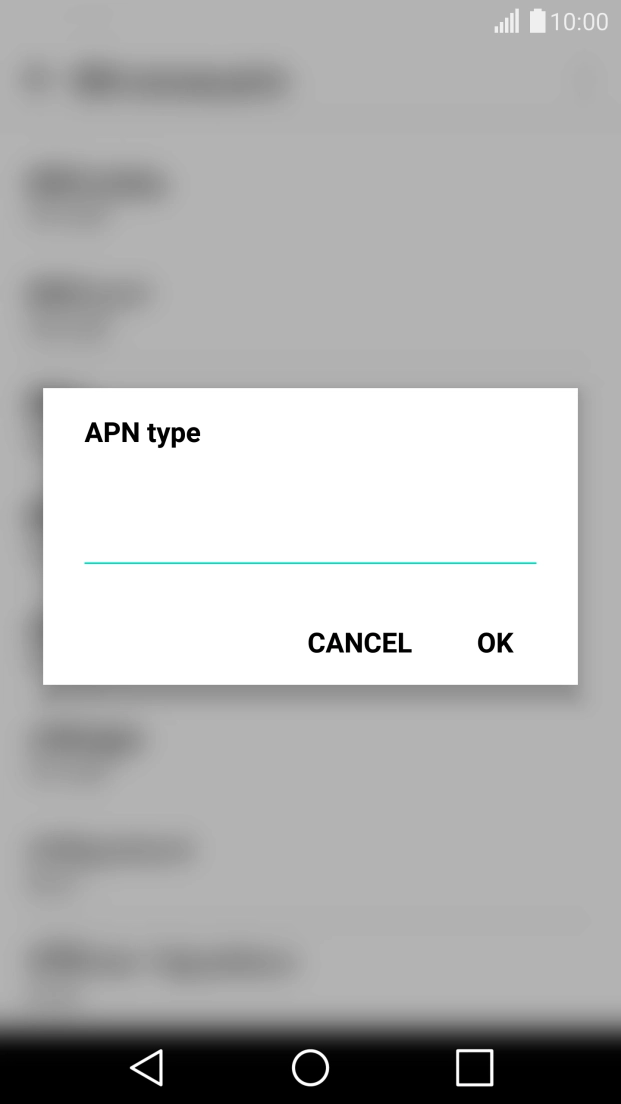Key in default and press OK. Key in default and press OK.