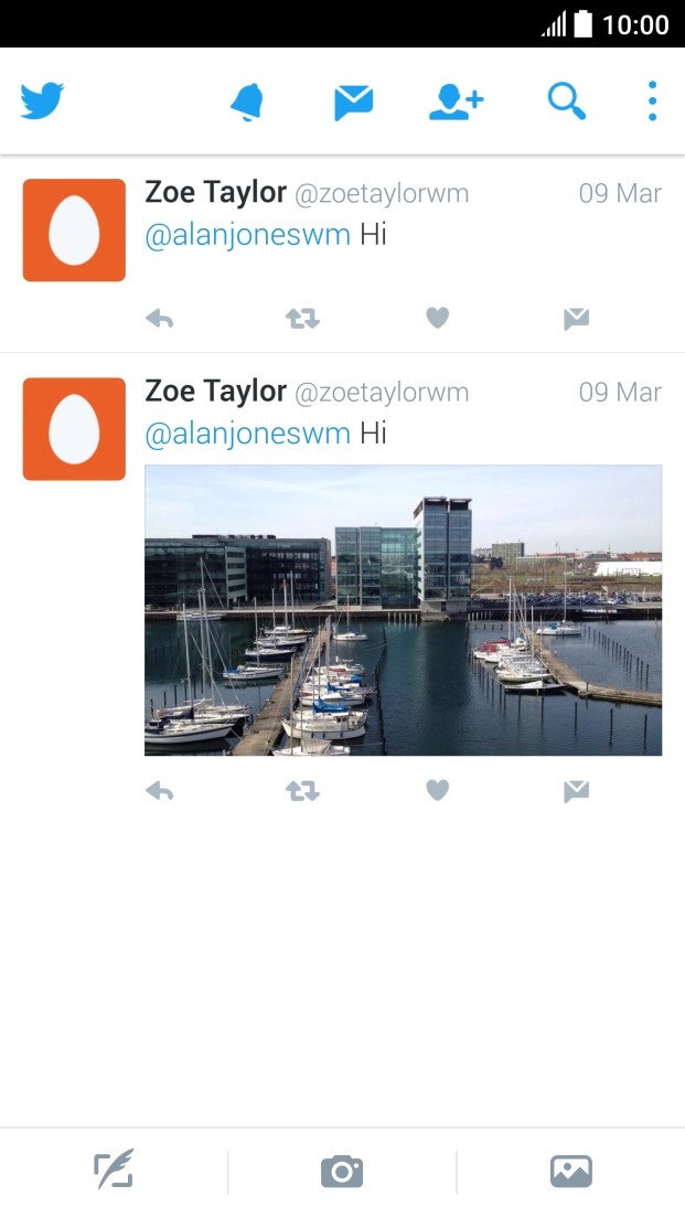 Press the new tweet icon.
