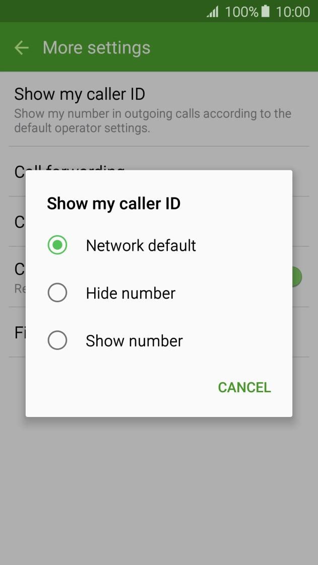 Press Show number to turn on caller identification.