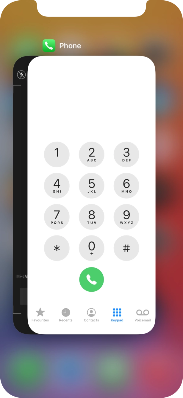 Slide upwards on the required application to end it.