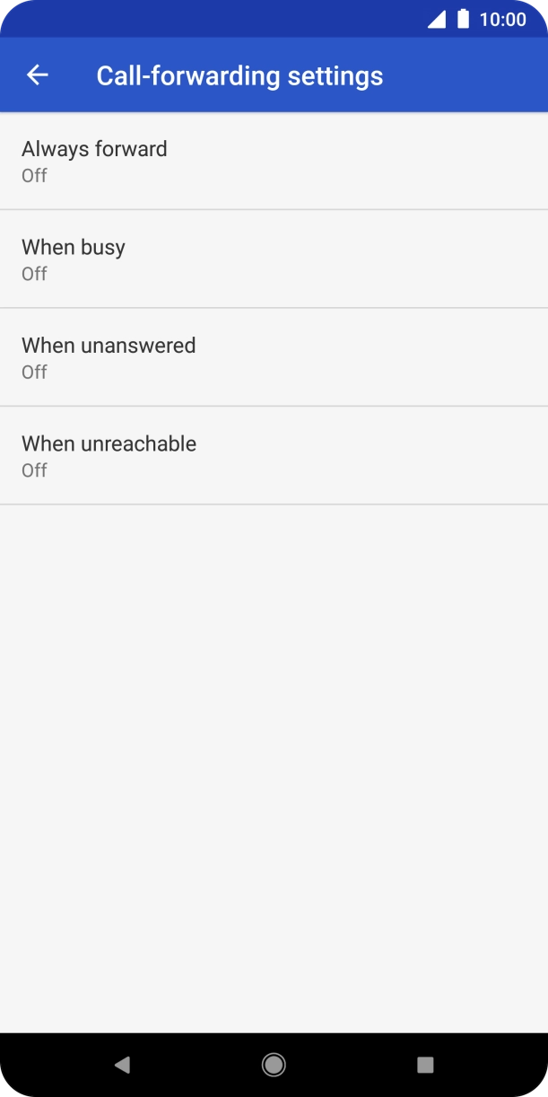 Press the required divert type.