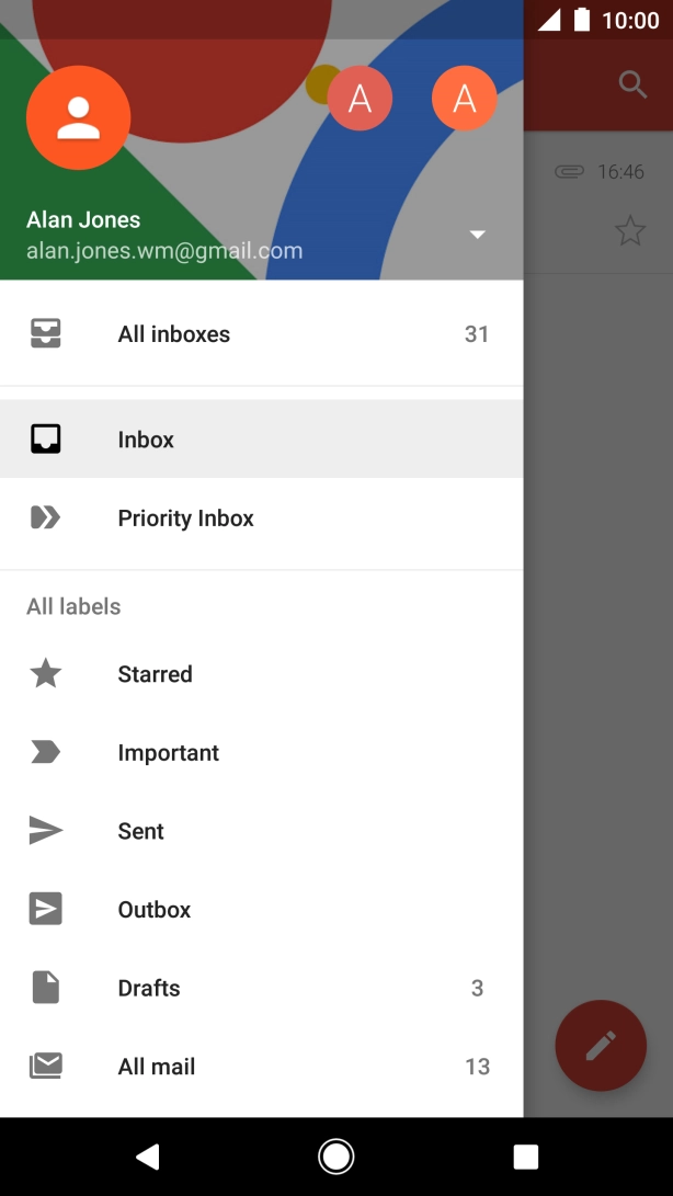 Press the drop down list next to the email address.