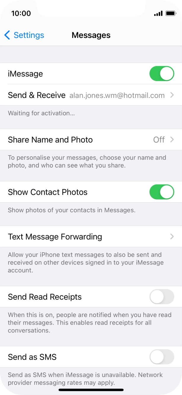 Press the indicator next to 