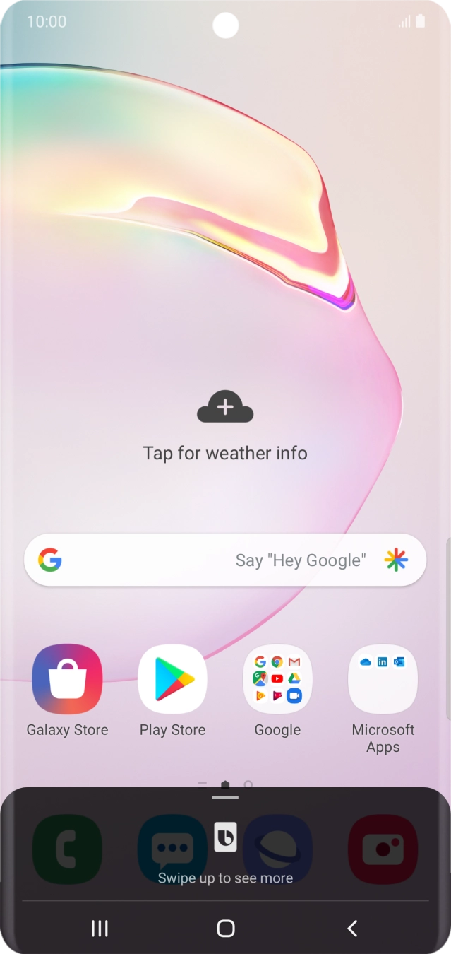 Slide your finger upwards starting from the bottom of the screen.