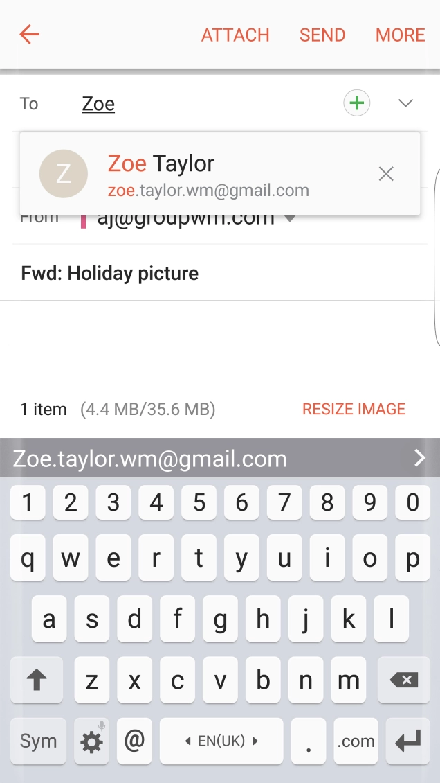 Press the required contact.